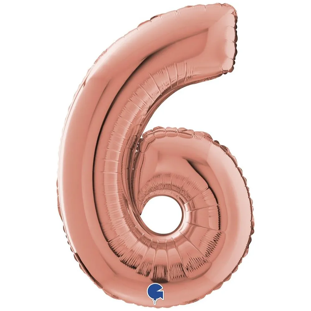 Balon Folie CIFRA 6 Rose Gold 66 cm Grabo