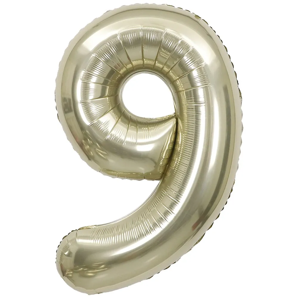 Balon Folie Cifra 9 White Gold 87cm