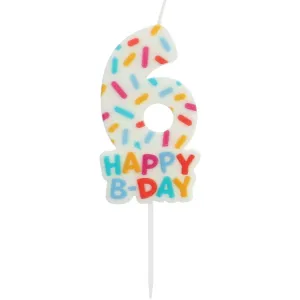 Lumanare Tort Cifra 6 Cozy Sprinkles 7cm