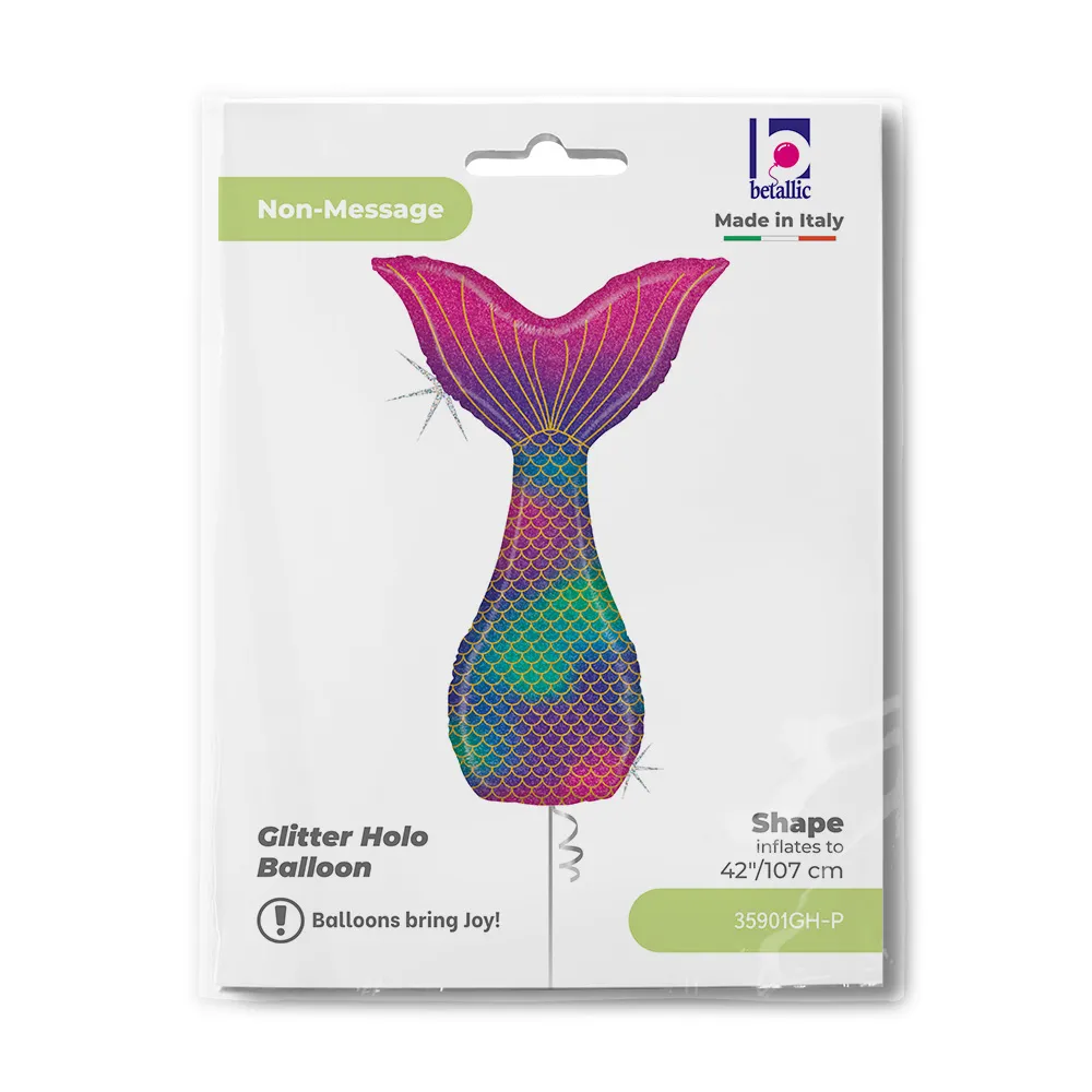 Balon Folie Figurina Coada de Sirena Glitter 107cm
