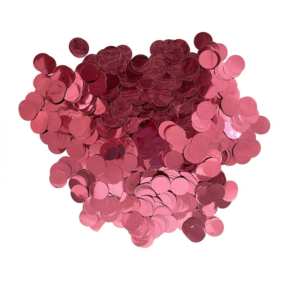 Confetti Metalic Roz 1cm Rotund 100g