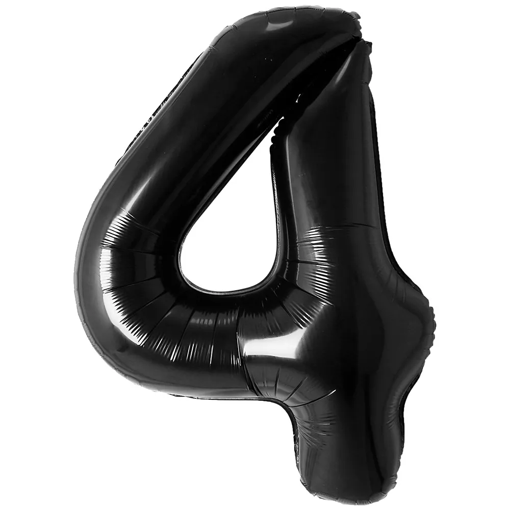 Balon Folie Cifra 4 Negru 87cm