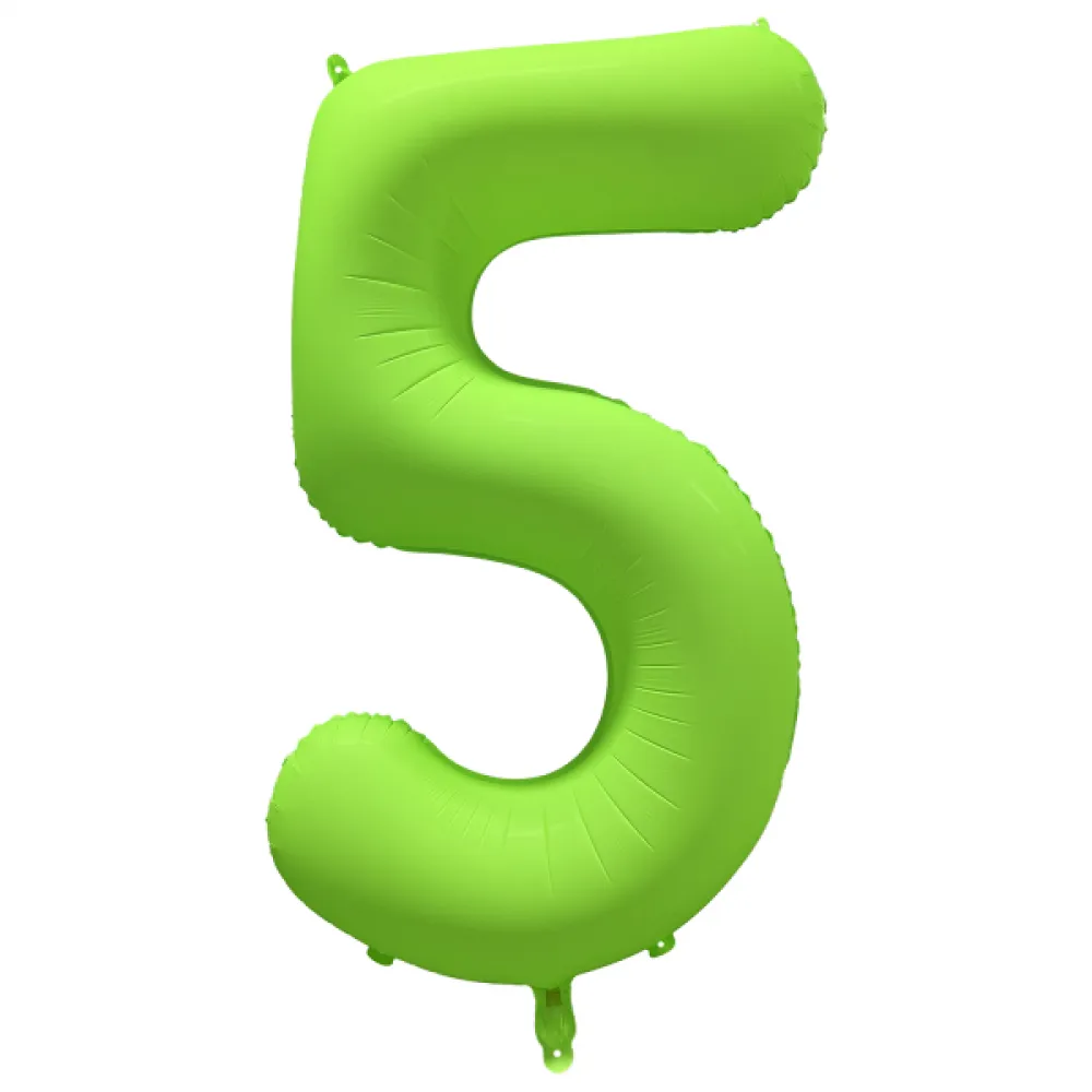 Balon Folie Cifra 5 Verde Neon 86cm R-10053-PKG