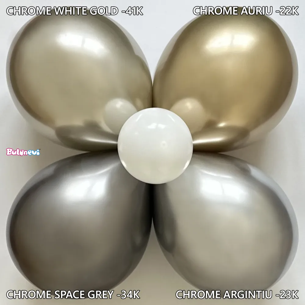 Balon Latex Jumbo 60cm Chrome White Gold -41K