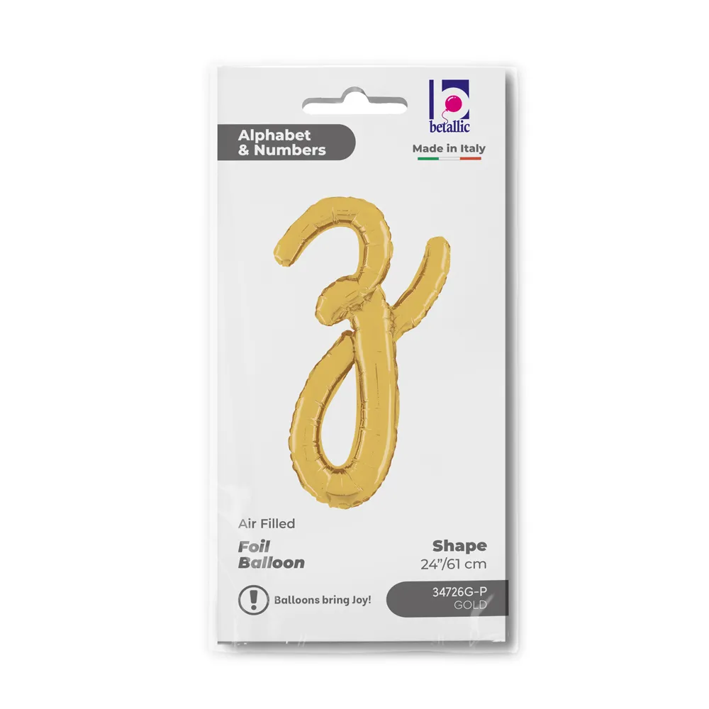 Balon Folie LITERA (AER) SCRIPT Z Auriu 61cm Grabo