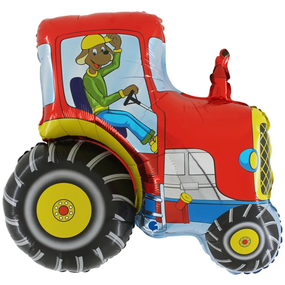 Balon Folie Figurina Tractoras Rosu 76 cm GRABO