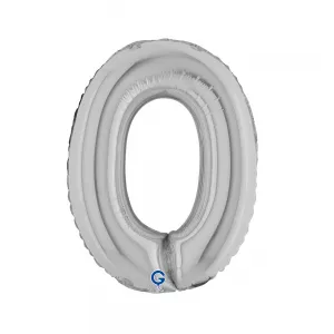 Balon Folie Cifra 0 Argintiu 36cm