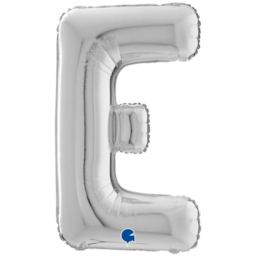 Balon Folie LITERA E Argintiu 66 cm Grabo