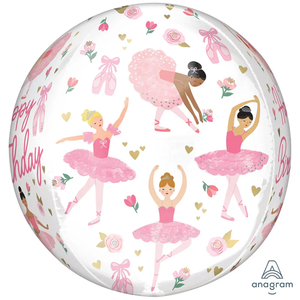 Orbz Balon Folie Happy Birthday Balerine 38x40cm ANAGRAM 4785701