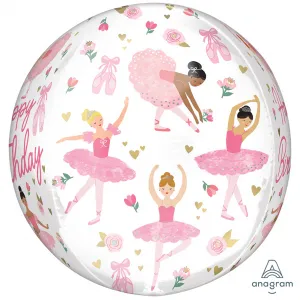 Orbz Balon Folie Happy Birthday Balerine 38x40cm ANAGRAM 4785701