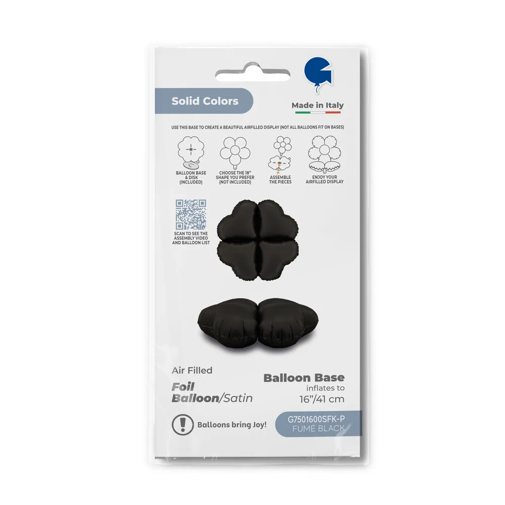 Balon Folie Baza pentru baloane Inimi Negre 40 cm Grabo