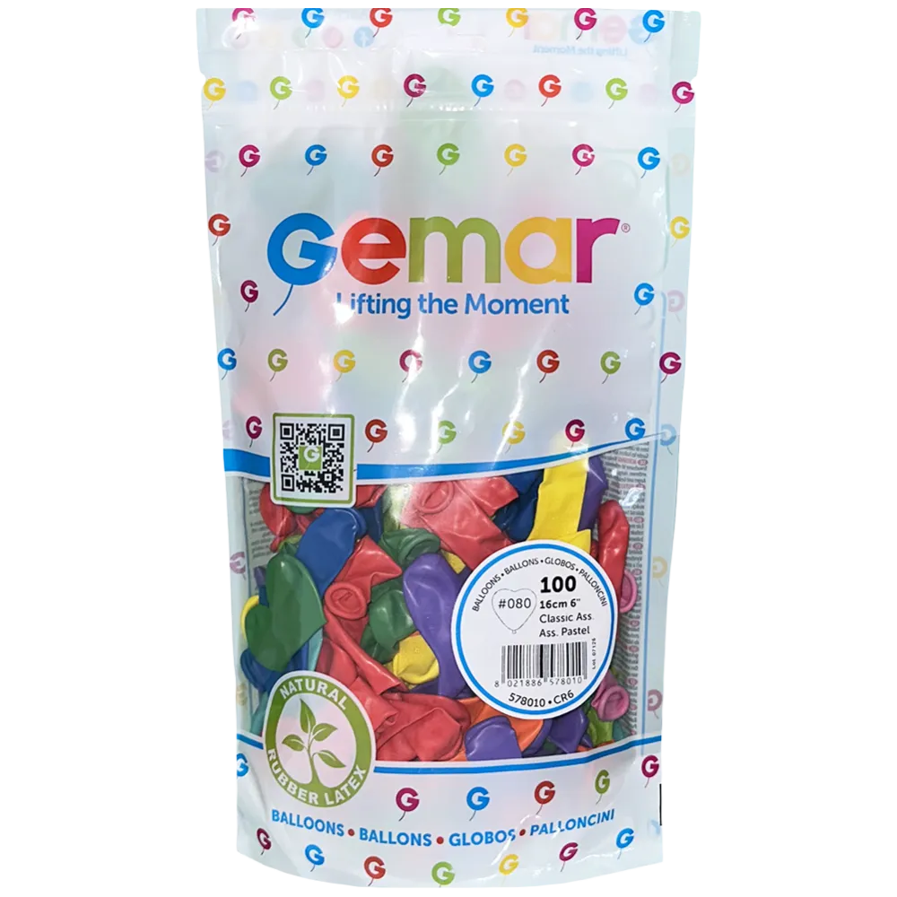 Baloane Latex Inima 16cm Standard Multicolor CR6.80