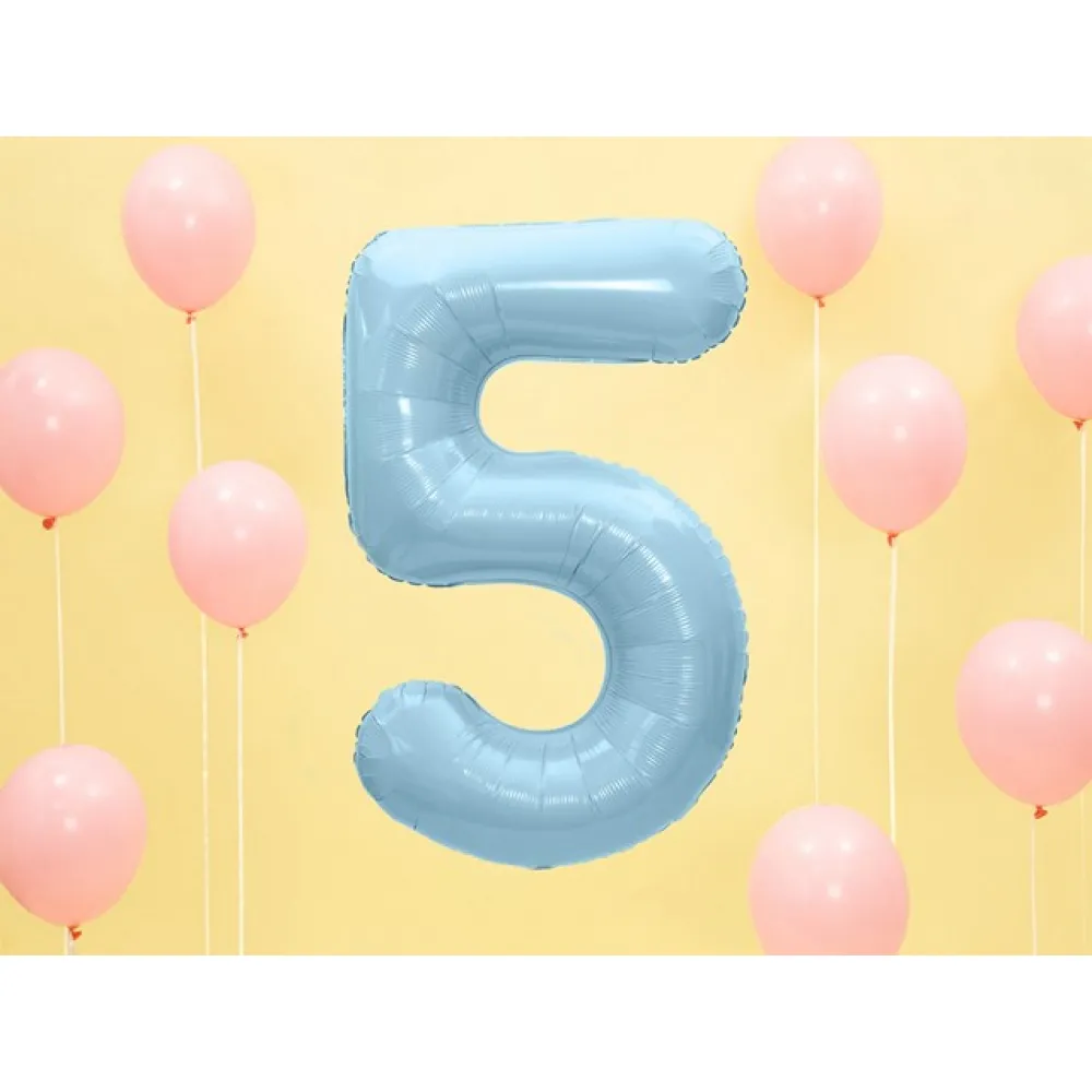 Balon folie cifra 5 Bleu 86 cm