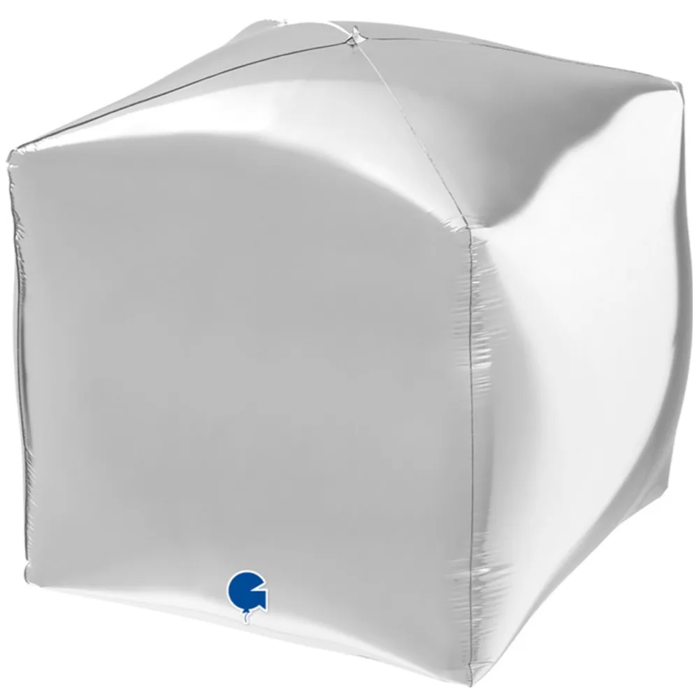 Balon Folie CUB 4D Argintiu 38 cm Grabo