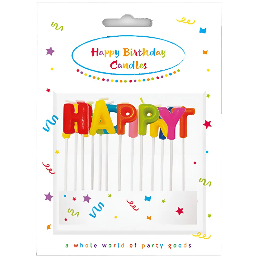 Lumanari tort Happy Birthday Multicolore