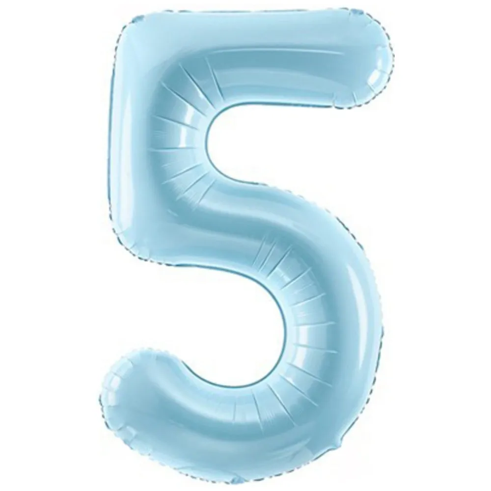 Balon folie cifra 5 Bleu 86 cm