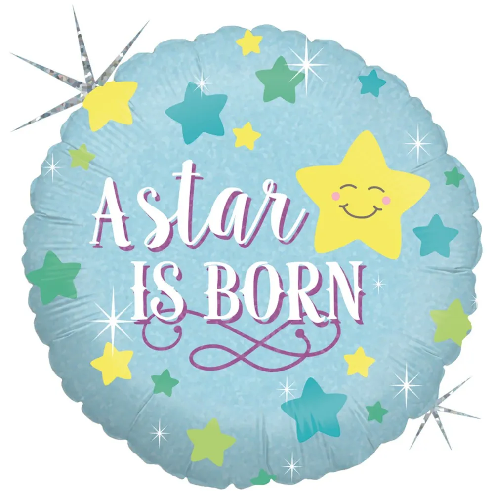 Balon Folie Rotund A star is Born Bleu 46 cm Grabo