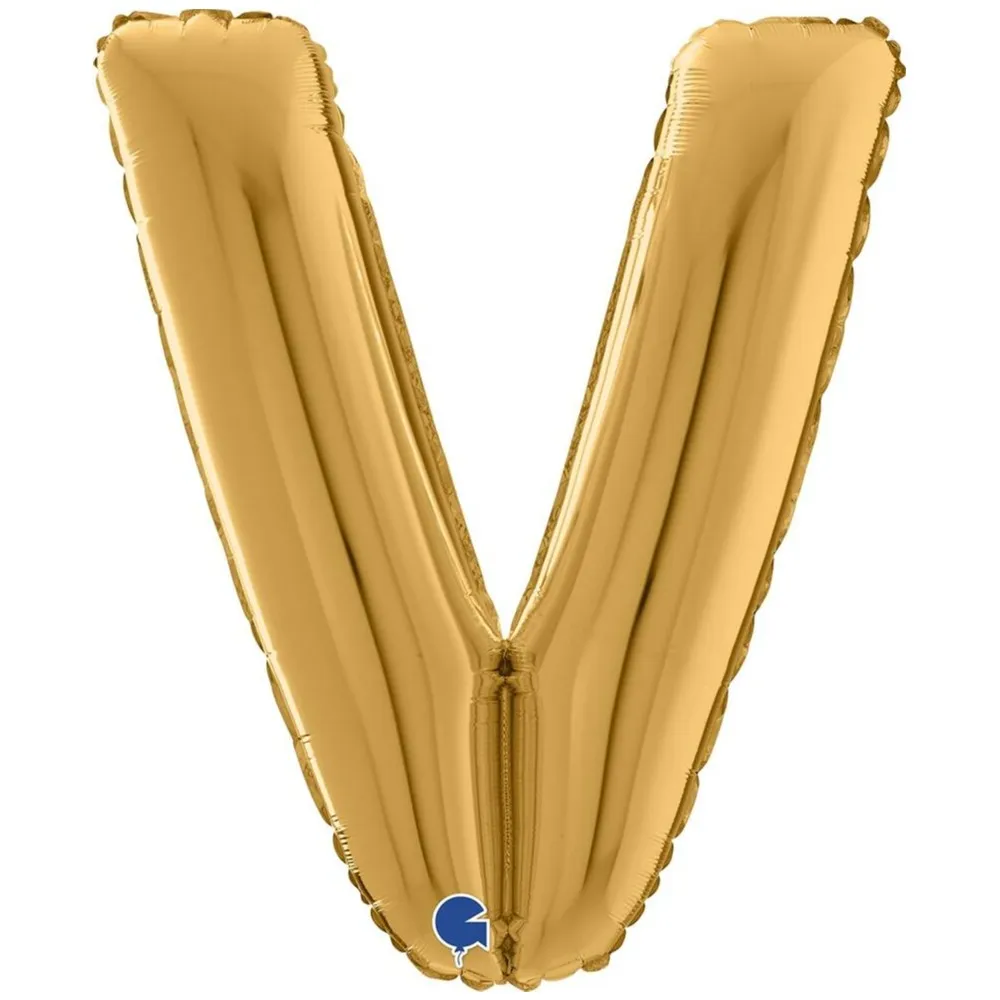 Balon Folie LITERA V Auriu 66 cm Grabo