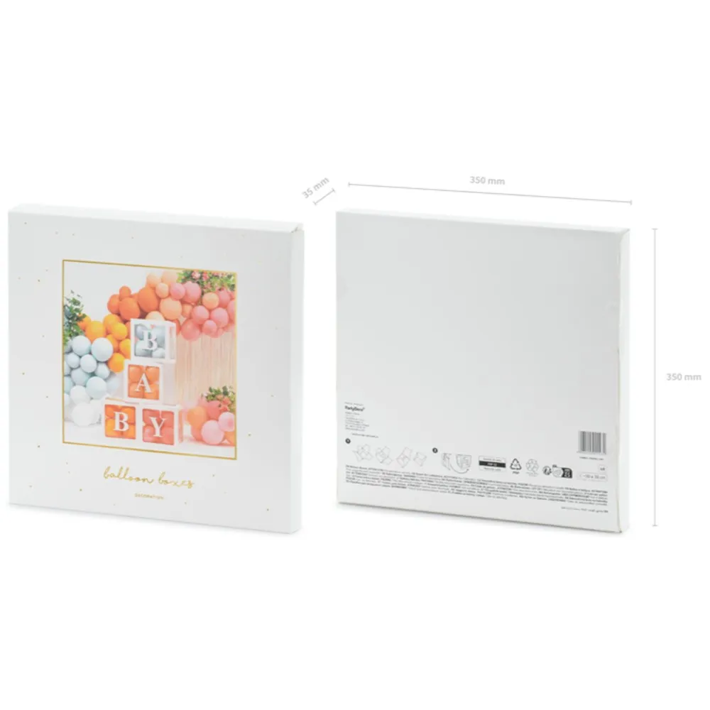 Set 4 cutii albe de carton BABY 30x30cm