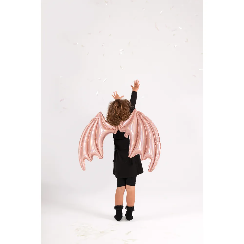 Balon folie figurina aripi roz de liliac 85x50cm