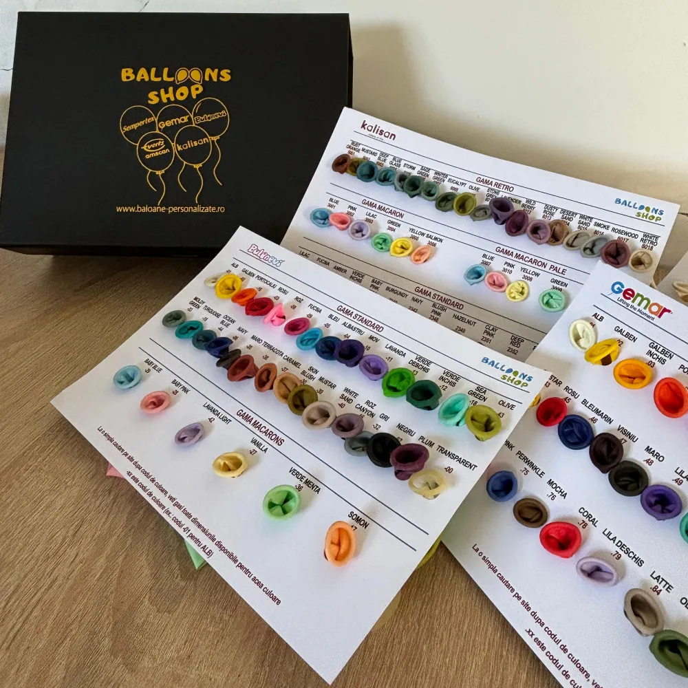 Catalog cu baloane latex din portofoliul Balloons Shop