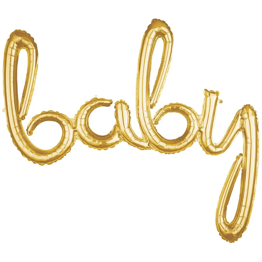 Balon Folie scris de mana Baby auriu 99x83cm AMS 36690 11