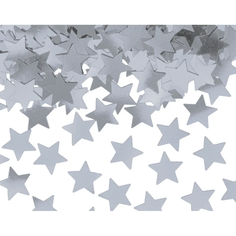 Confetti Metalic Argintiu Stelute 1,5cm 100g