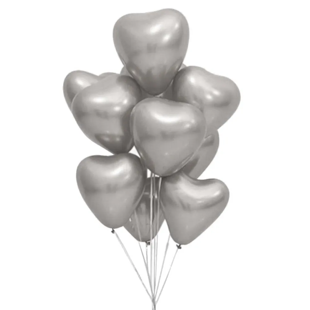 Balon Latex Inima Mirror 30cm Argintie RF12CH.38