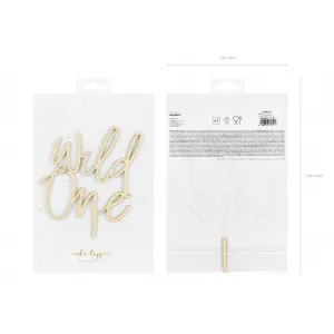 Decoratiune pentru Tort din Lemn Wild One 22cm