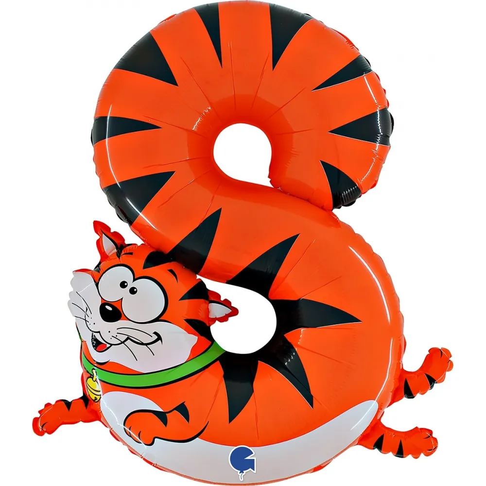 Balon Folie JUMBO Animaloons CIFRA 8 Pisica 102 cm Grabo