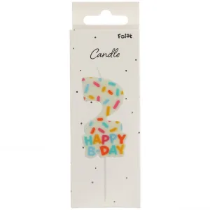 Lumanare Tort Cifra 2 Cozy Sprinkles 7cm