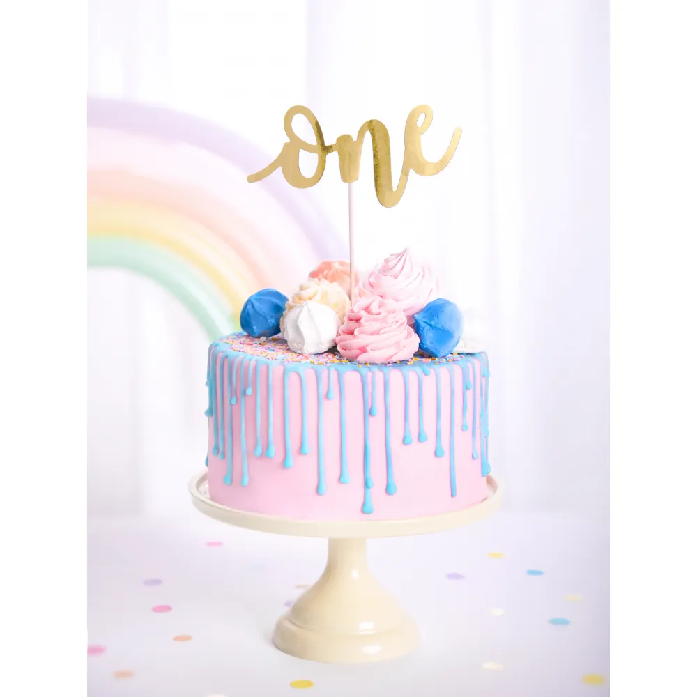 Decoratiune pentru Tort One Auriu 19cm