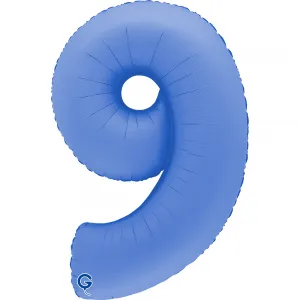 Balon Folie Cifra 9 Mat Lotus Blue 102cm