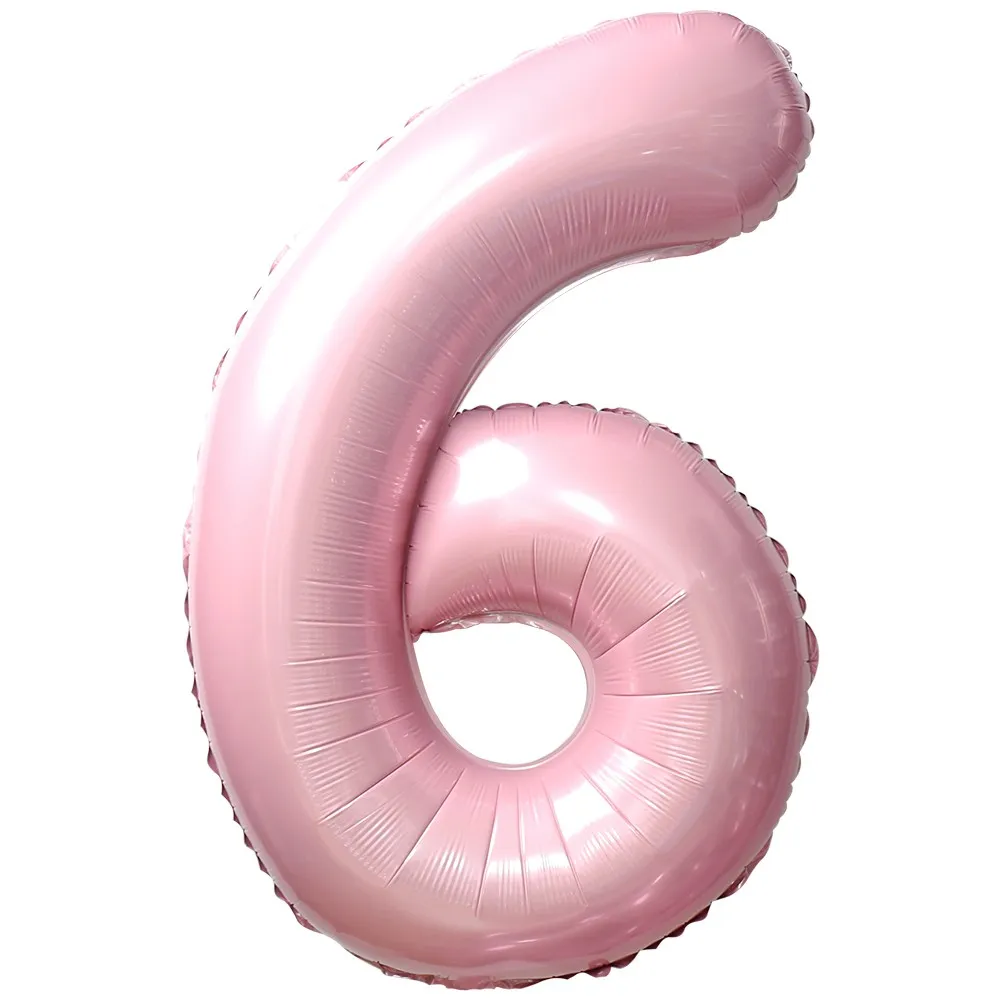 Balon Folie Cifra 6 Baby Pink 87cm