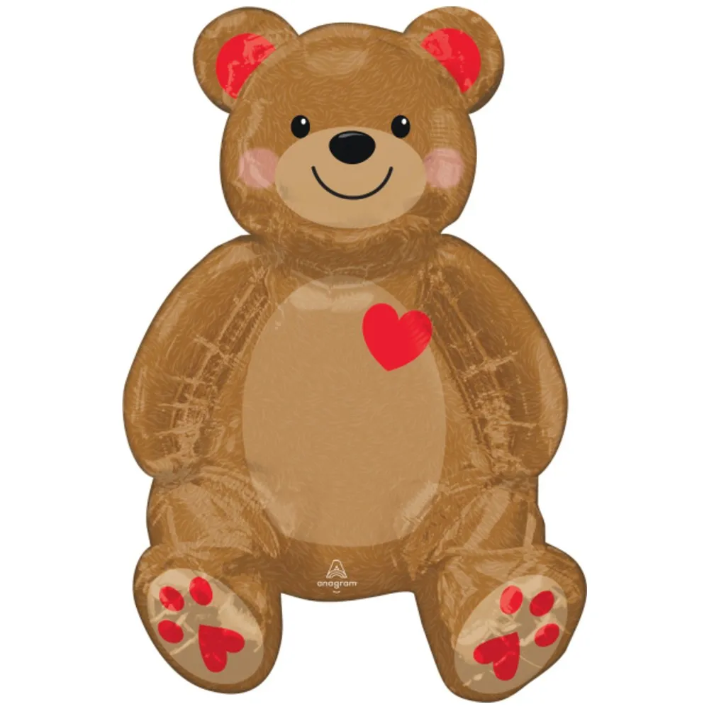 Folie Figurina Ursulet sezand cu inimioara (AER) 43 x 50cm AMS 42345