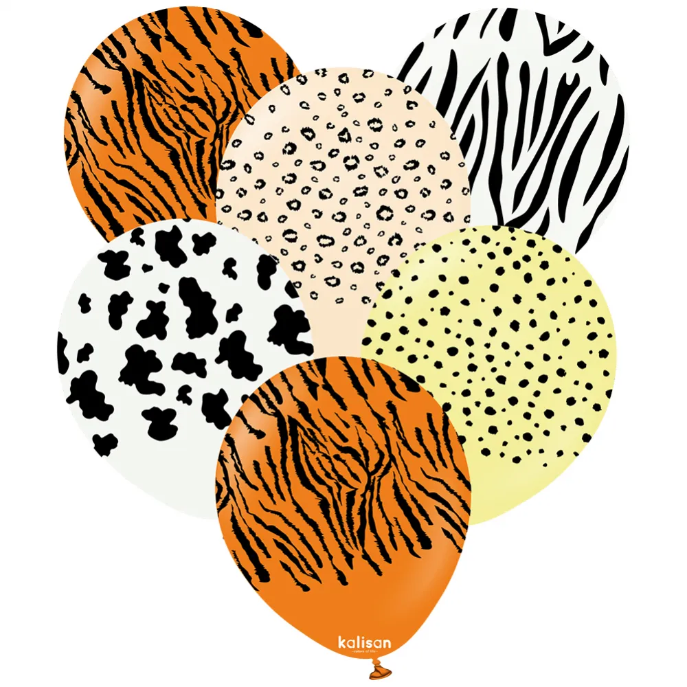 SET 25 Baloane latex 30cm Print Safari Mix 5 Modele