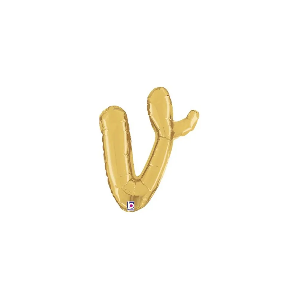 Balon Folie LITERA (AER) SCRIPT V Auriu 35 cm Grabo