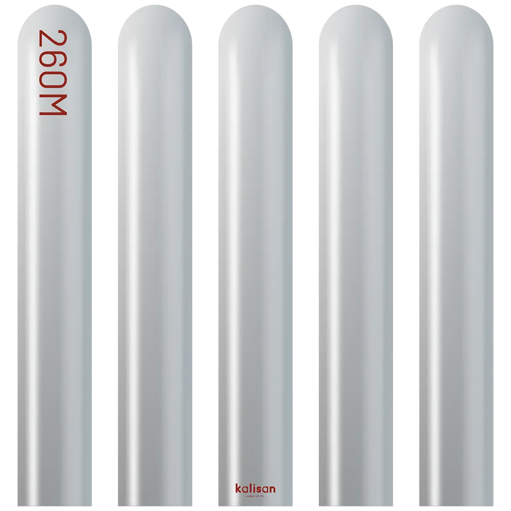 SET 50 Baloane Latex Modelaj Mirror Silver Nozzle Up 260M 5002