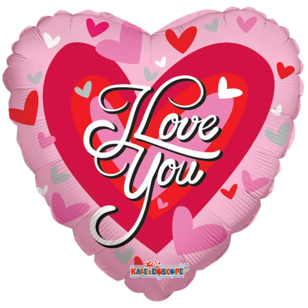 Balon folie inima I Love You rosu cu roz 45cm 19122