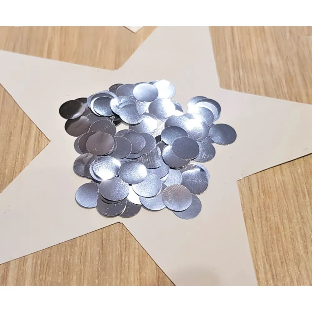 Confetti Metalic Argintiu 1.5cm Rotund 100g