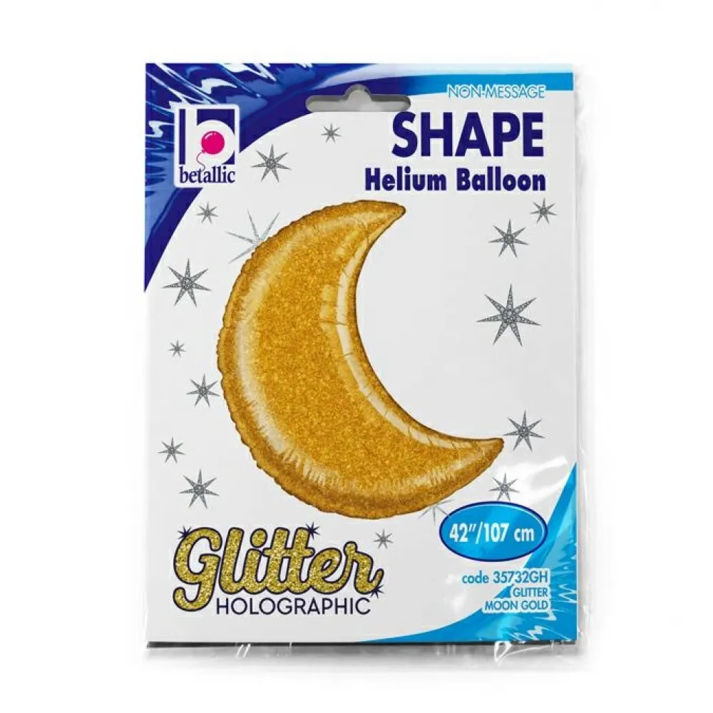 Balon Folie Figurina Semiluna Glitter Aurie 107 cm Grabo
