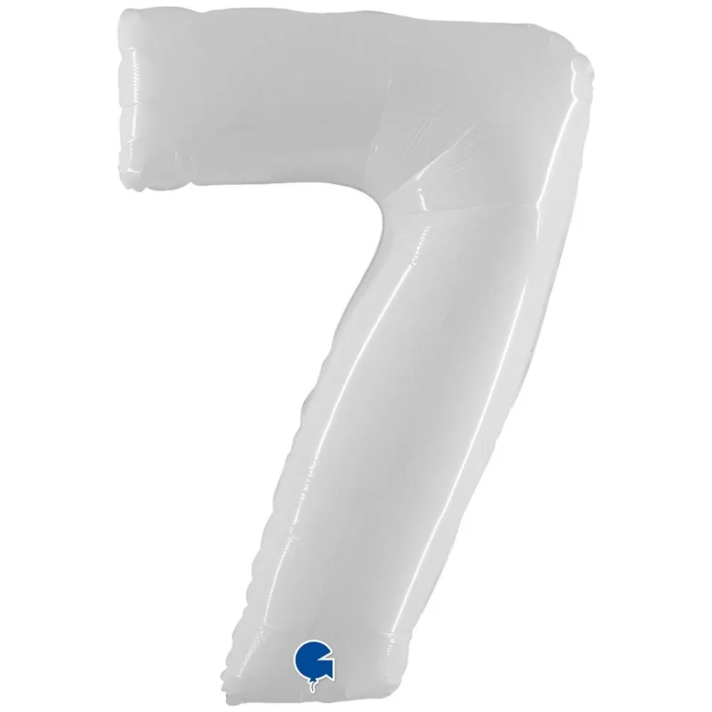 Balon Folie Jumbo CIFRA 7 Shiny White 102 cm Grabo