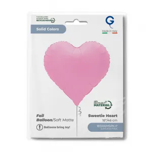 Balon Folie Inima Sweetie Mat Sakura Pink 46cm