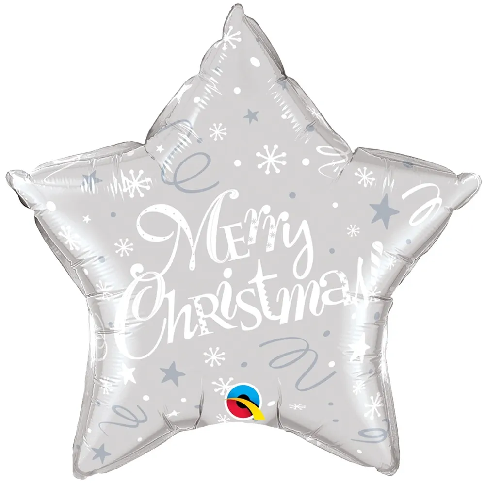 Balon Folie Stea Argintie Merry Christmas 45cm 99818 QUALATEX