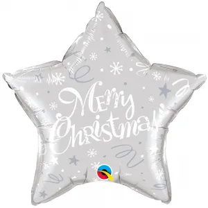 Balon Folie Stea Argintie Merry Christmas 45cm 99818 QUALATEX