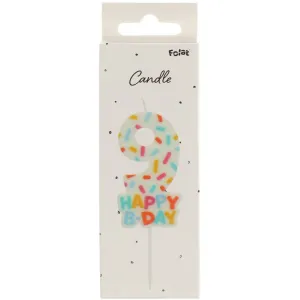 Lumanare Tort Cifra 9 Cozy Sprinkles 7cm
