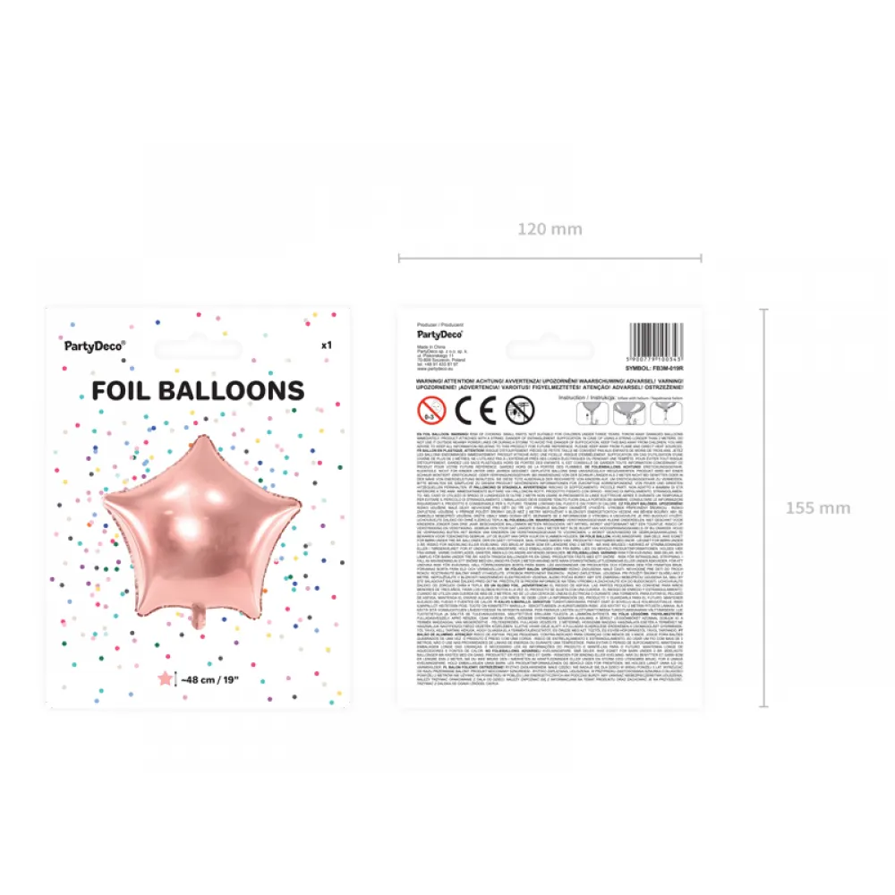 Balon folie Stea Rose-Gold 45cm PDC1053