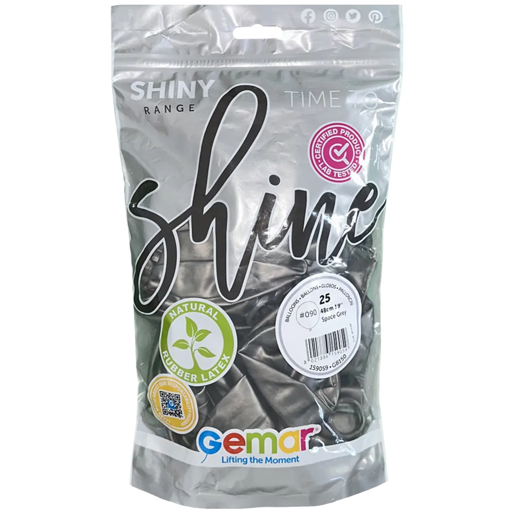 Baloane Latex 48cm Shiny Space Grey GB150.90
