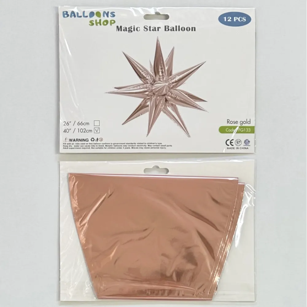 Balon Folie Stea Magica Rose Gold 102cm