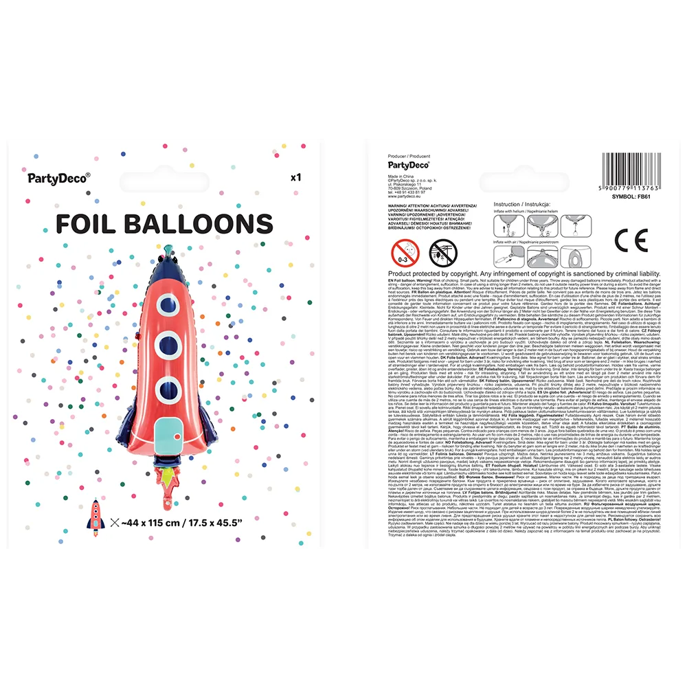 Balon Folie Figurina Racheta 44x115cm